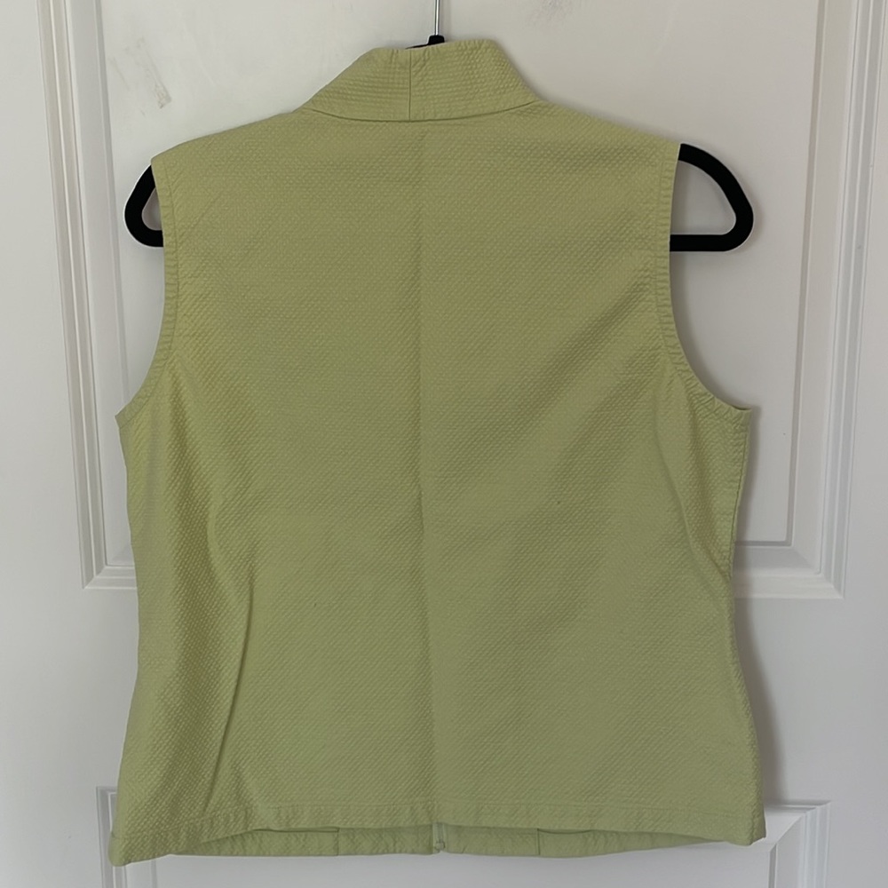 Eileen Fisher Textured Willow Green Vest Medium - Picture 2 of 5